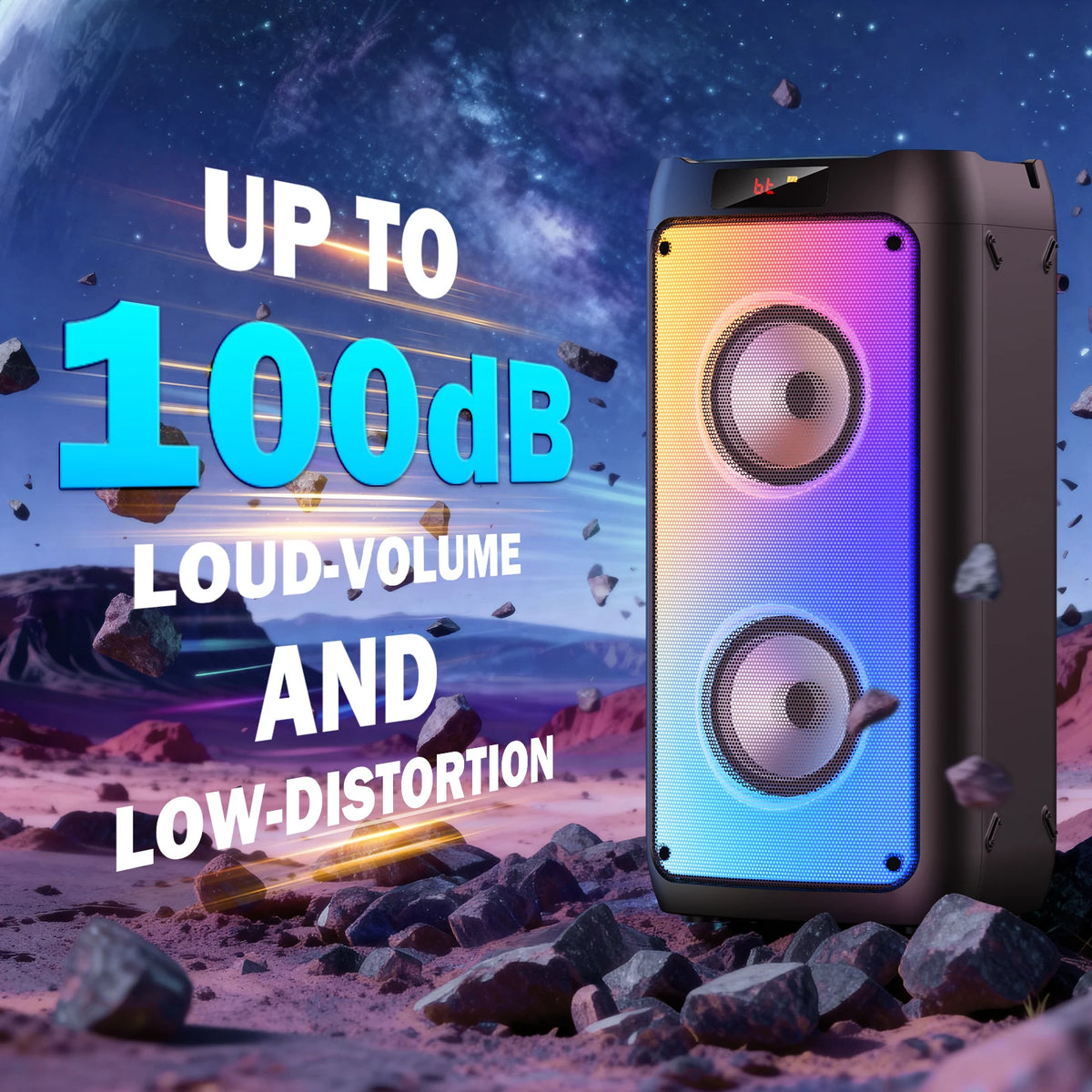 FanFun Wireless Bluetooth Karaoke Speaker With Two Mics