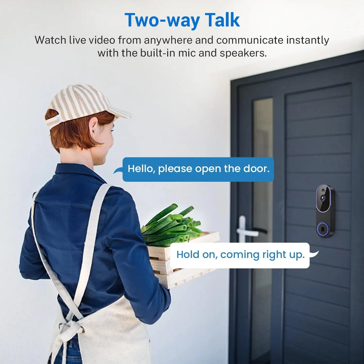 Smart Wireless Video Doorbell Camera AI Human Detection