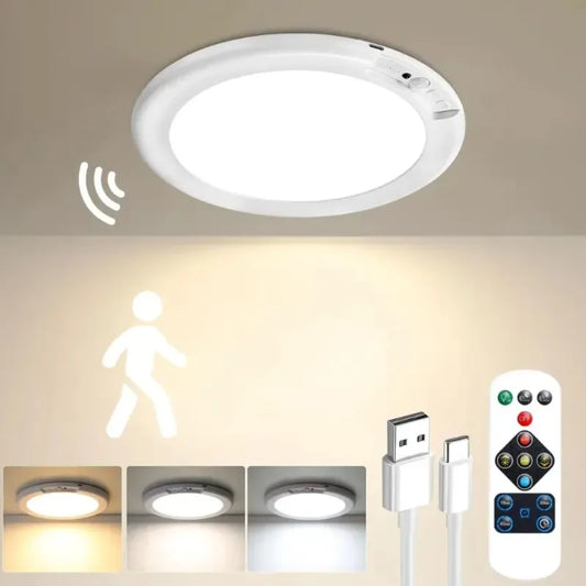 Rechargeable Motion Sensor Ceiling Light With Remote