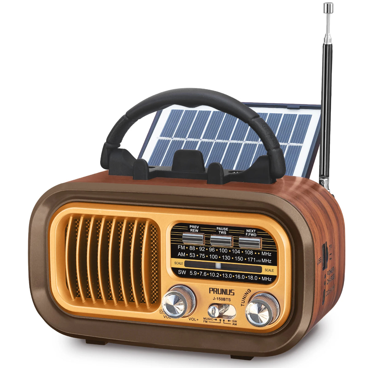 Prunus J150 Retro Bluetooth Radio Portable AM FM