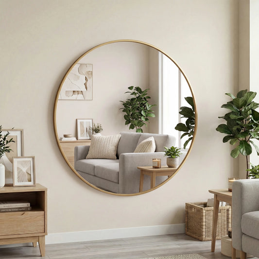 MCQ Round Wall Mirror Shatterproof Bathroom