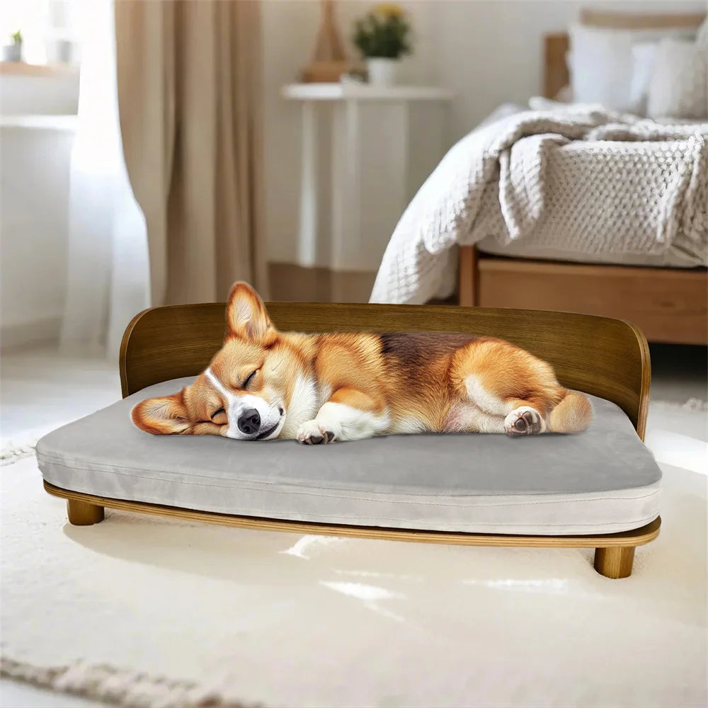 Borwart Elevated Wood Pet Sofa With Comfort Cushion