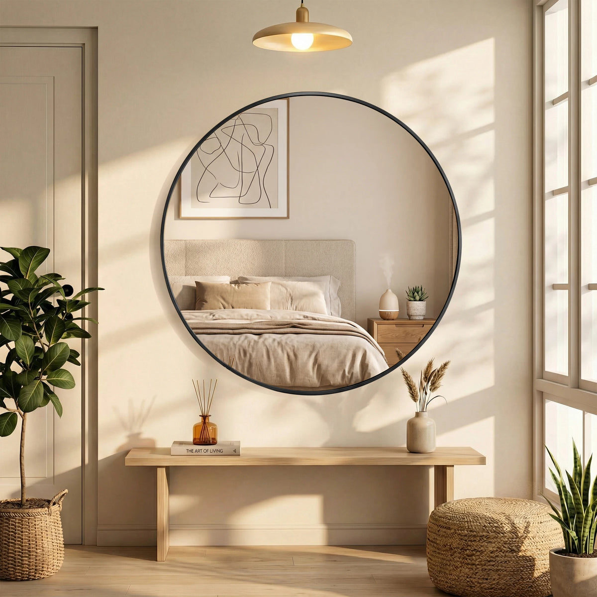 MCQ Round Wall Mirror Shatterproof Bathroom