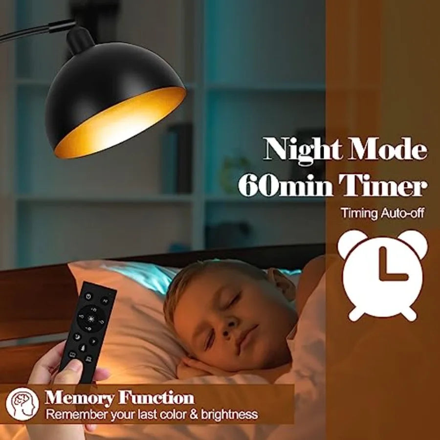 Arc Floor Lamp With Remote Dimmable 2700K-6000K LED 9W