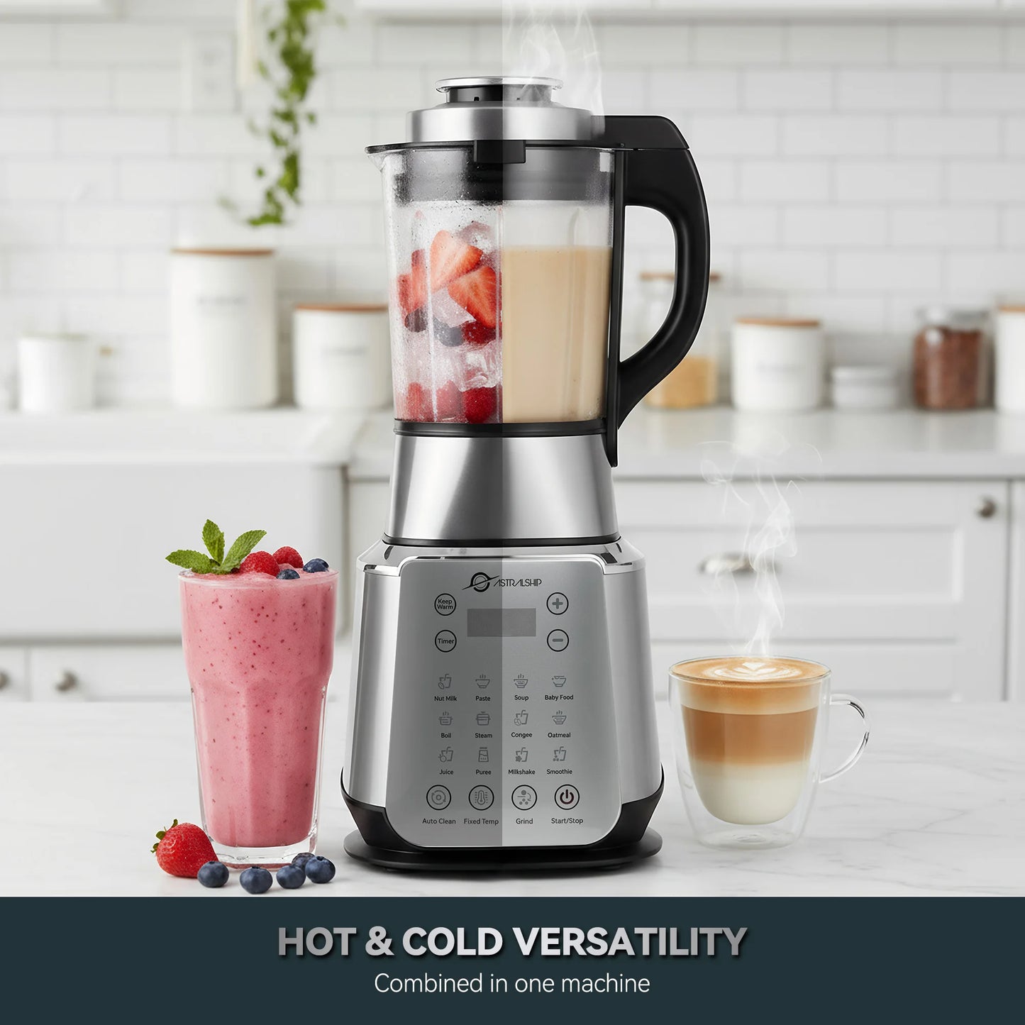 Astralship Stainless Steel Glass Blender 1500W Kitchen Combo