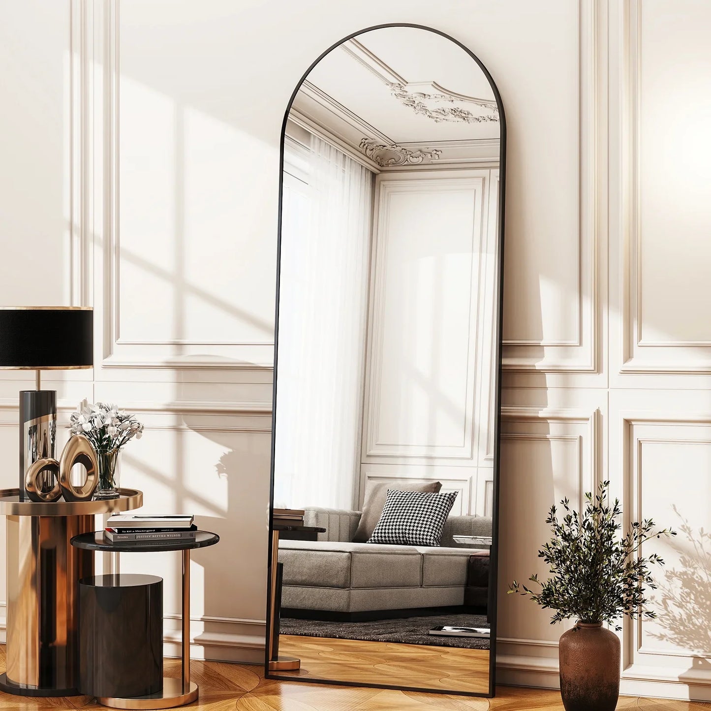 Arched Full Length Free Standing Floor Mirror