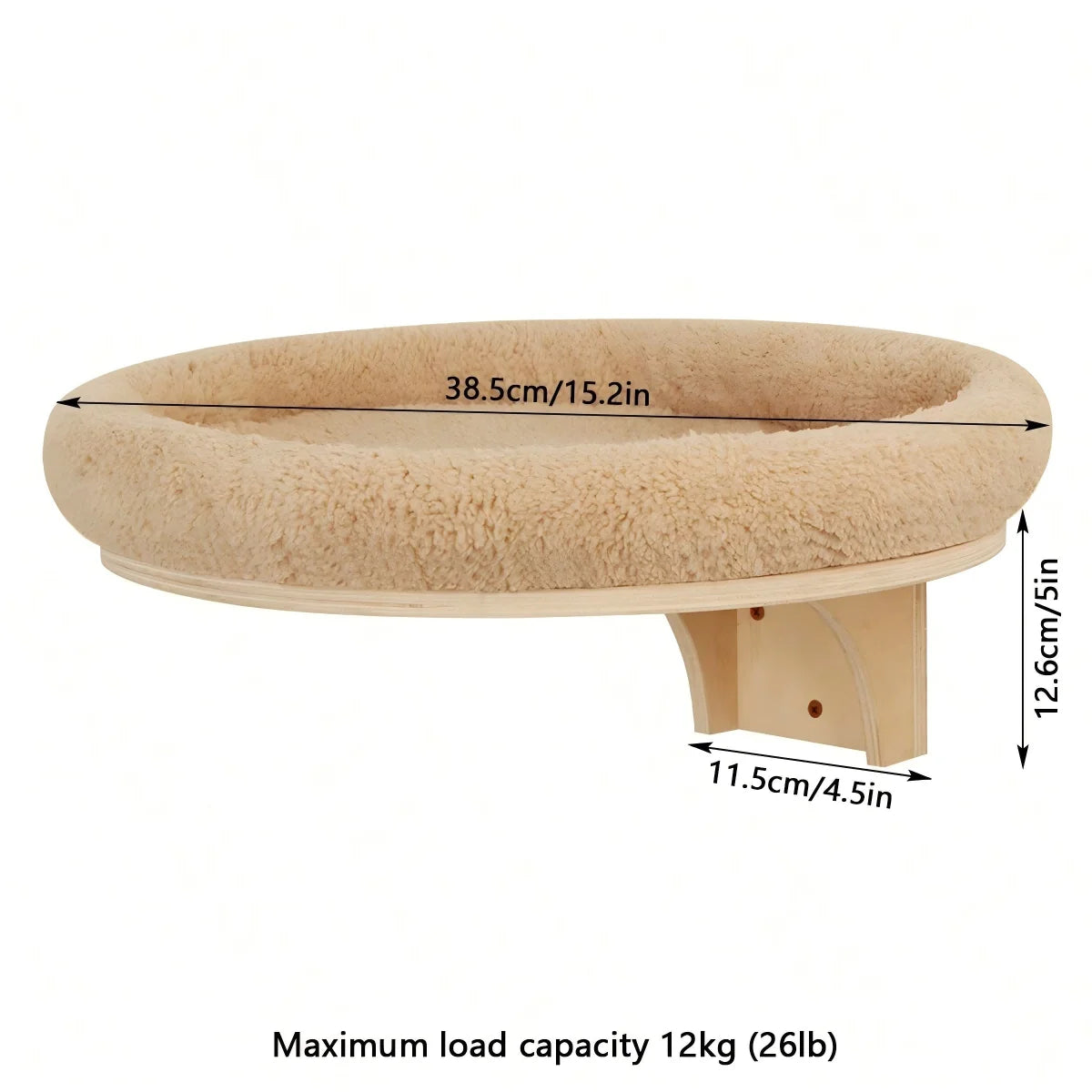Wall Mounted Wooden Cat Climbing Shelf With Sisal Post