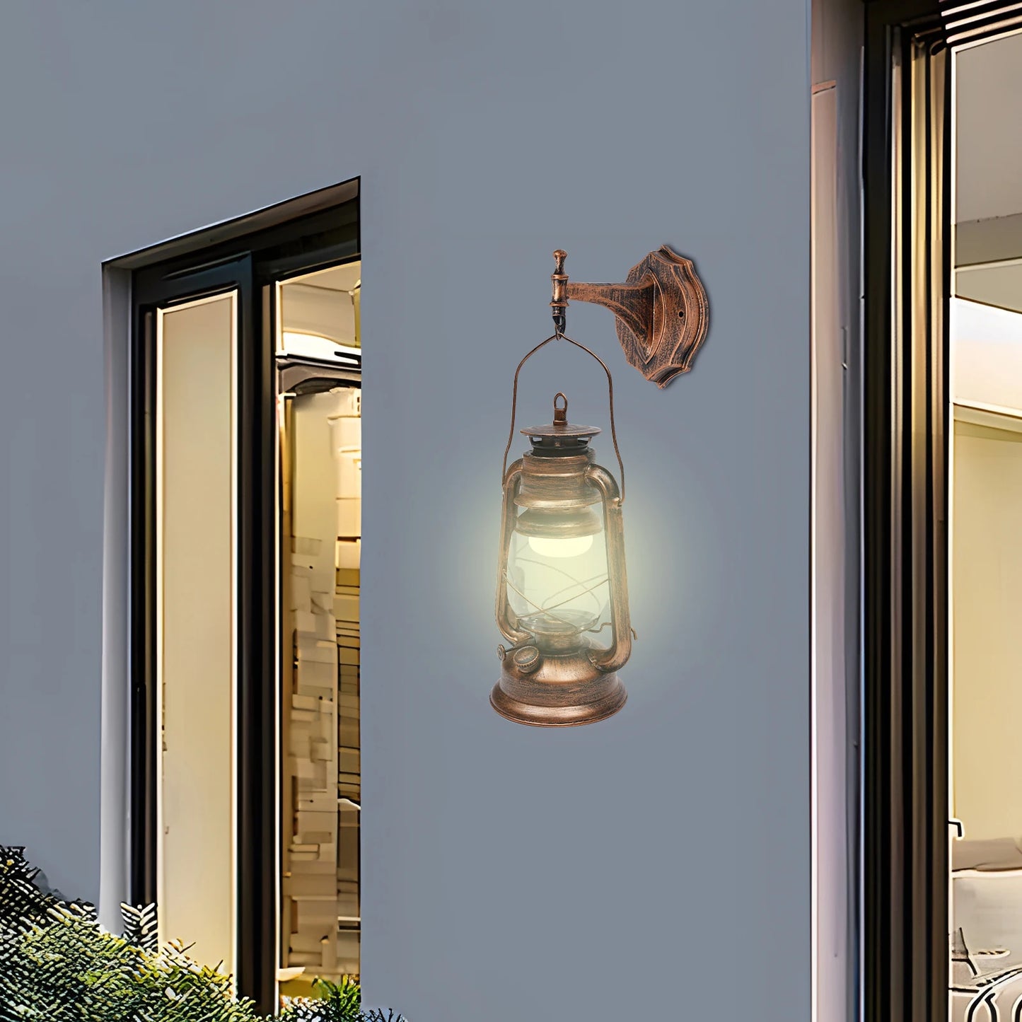 Bymaocar Outdoor Wall Light Bronze Lantern For Yards