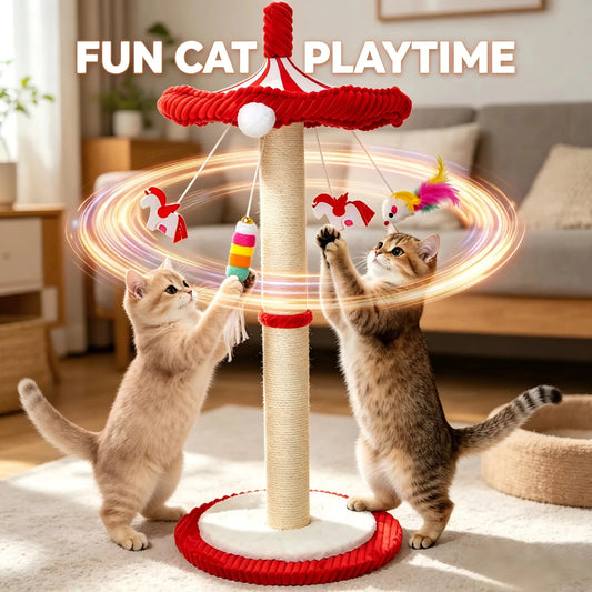 CWV Carousel Cat Tree With Rotating Scratching Post