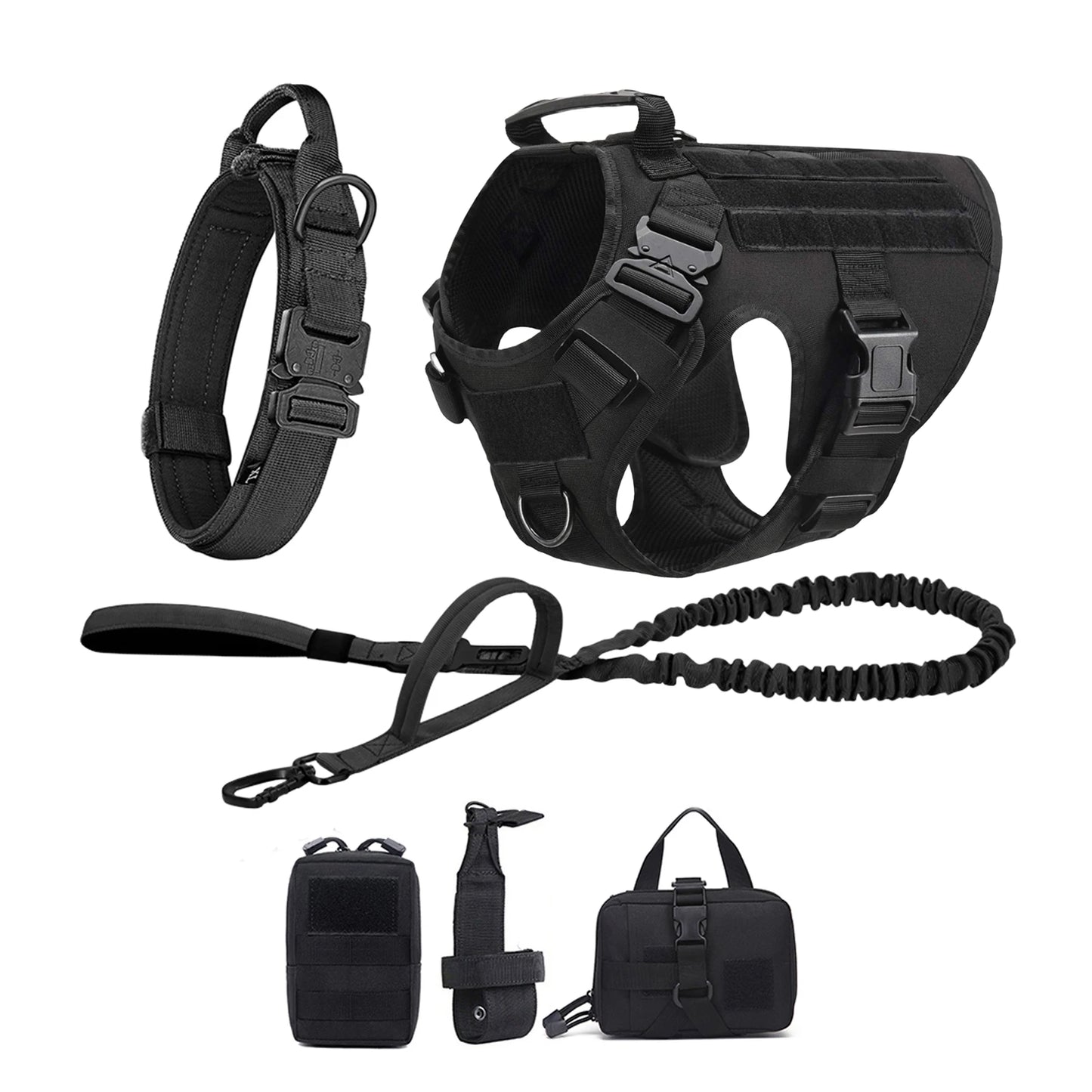 Tactical Dog Harness With Molle Pouches For Dogs