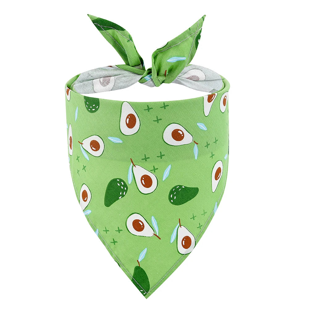 Dog Bandana Fruit Floral Spring Washable Soft Scarf