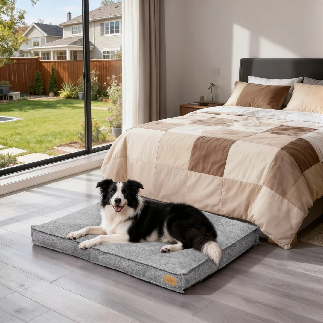 BingoPaw Waterproof Linen Dog Bed With Removable Cover