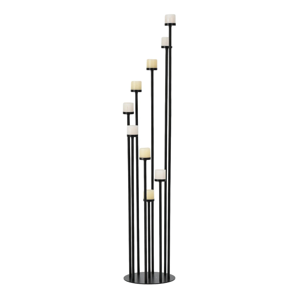 Pair of Metal Floor Candelabras with Nine Arms