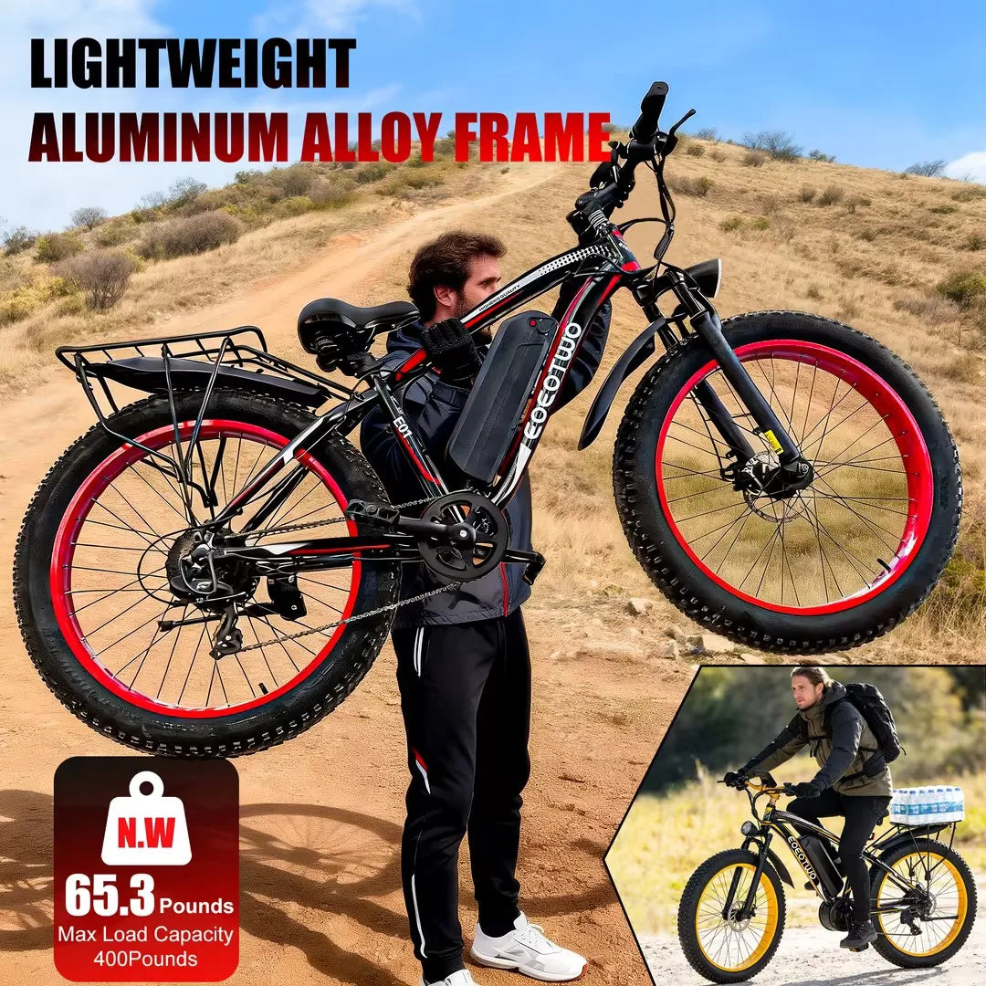 EOEOTWO 1500W Fat Tire Electric Bike 34MPH All Terrain