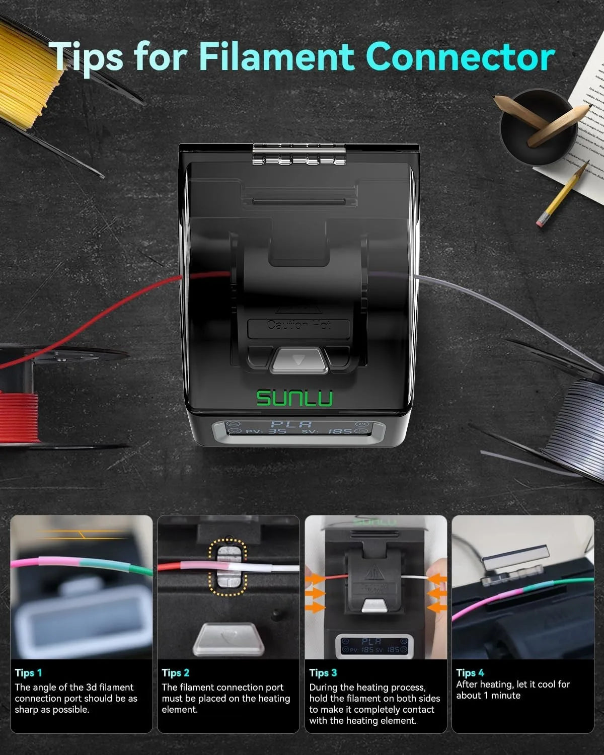 SUNLU Filament Connector Fast Heating For 3D Printer