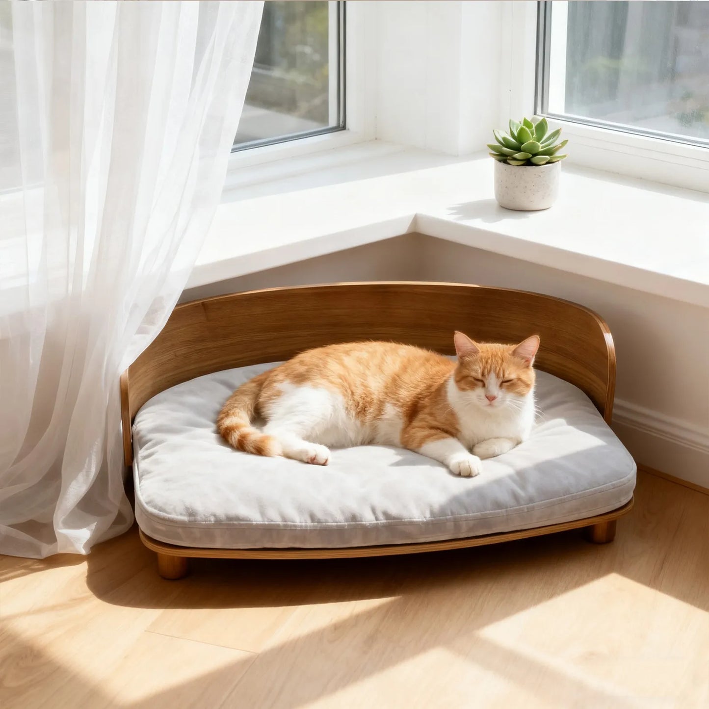 Borwart Elevated Wood Pet Sofa With Comfort Cushion