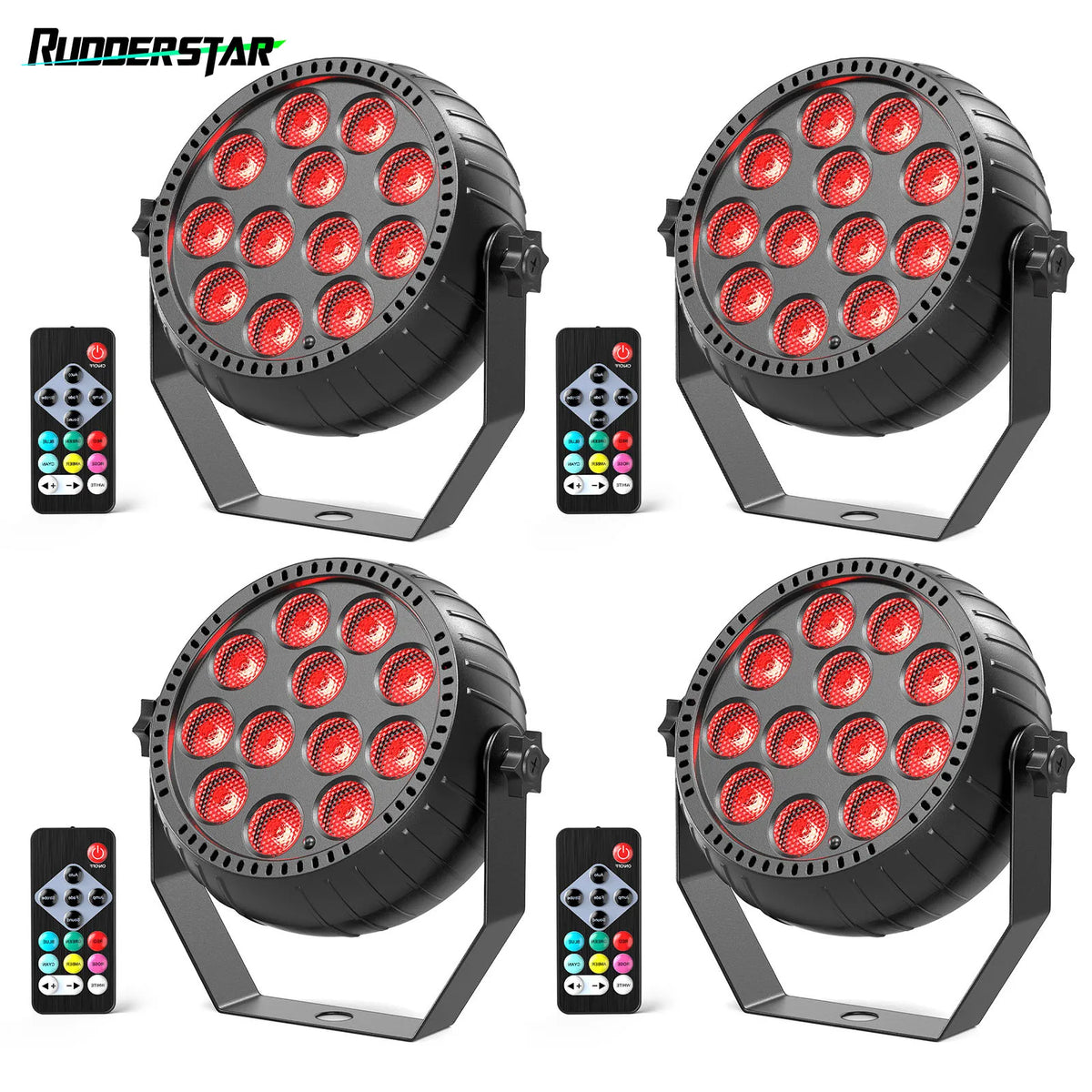 Rudderstar RGB Disco DJ Lights Wireless Par Lights