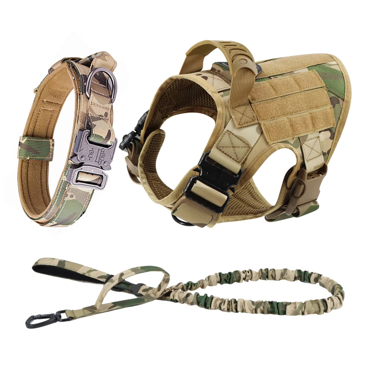 Tactical Dog Harness And Leash Set Adjustable For Training