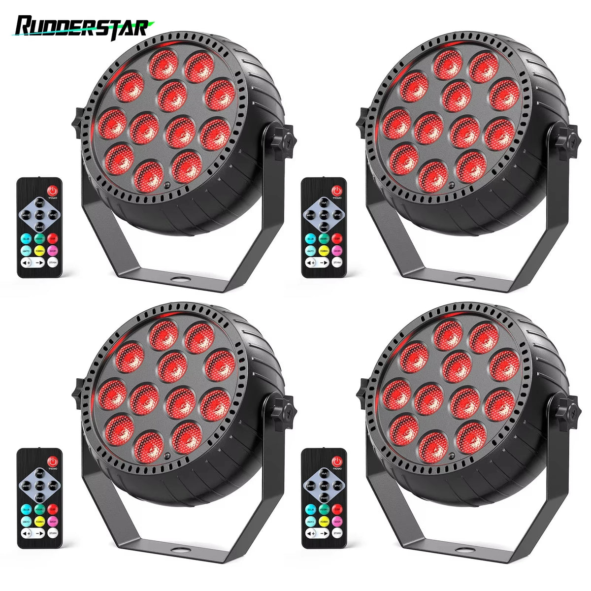 Rudderstar RGB Disco DJ Lights Wireless Par Lights
