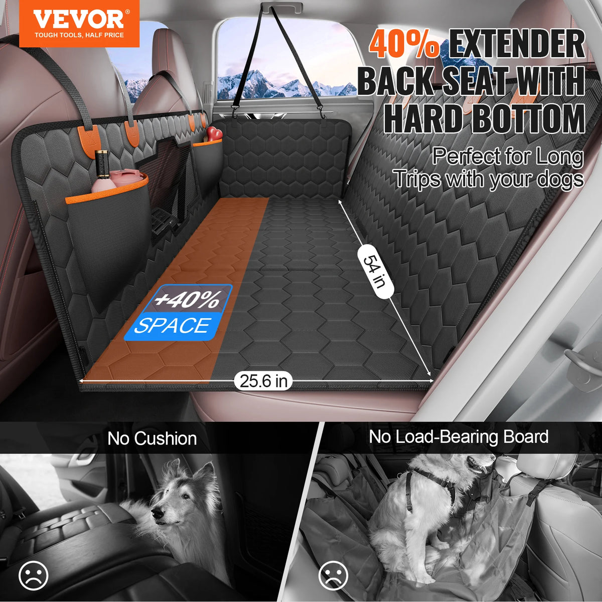 SucceBuy Heavy Duty Dog Car Back Seat Extender Cover