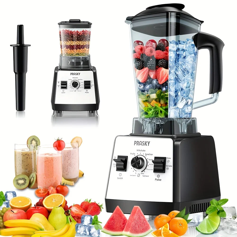 Prasky 2400W Blender And Grinder Combo Two Containers