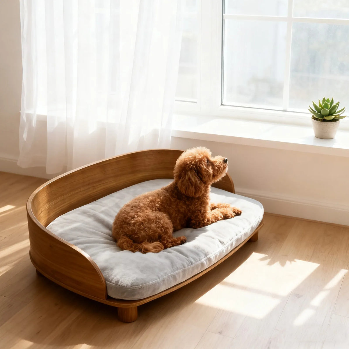 Borwart Elevated Wood Pet Sofa With Comfort Cushion