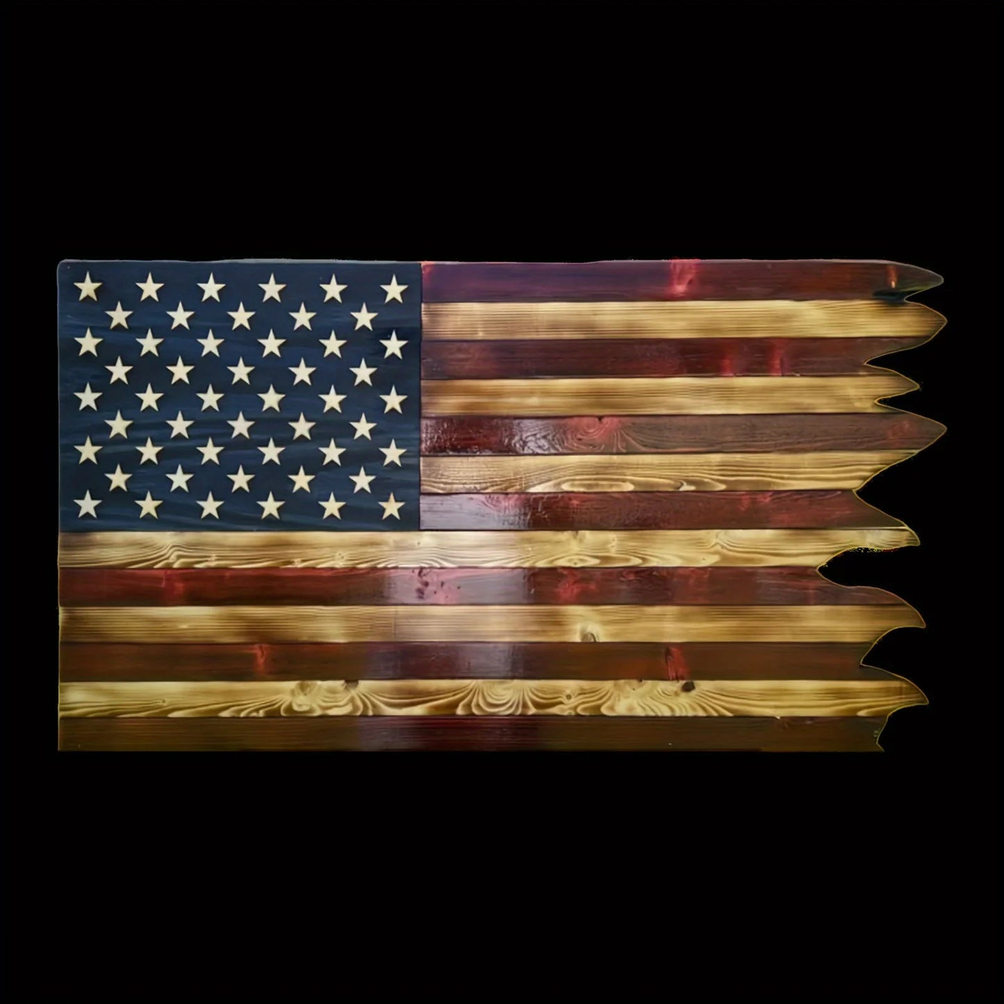 American Wooden Wavy Flag Decoration for Independence Day