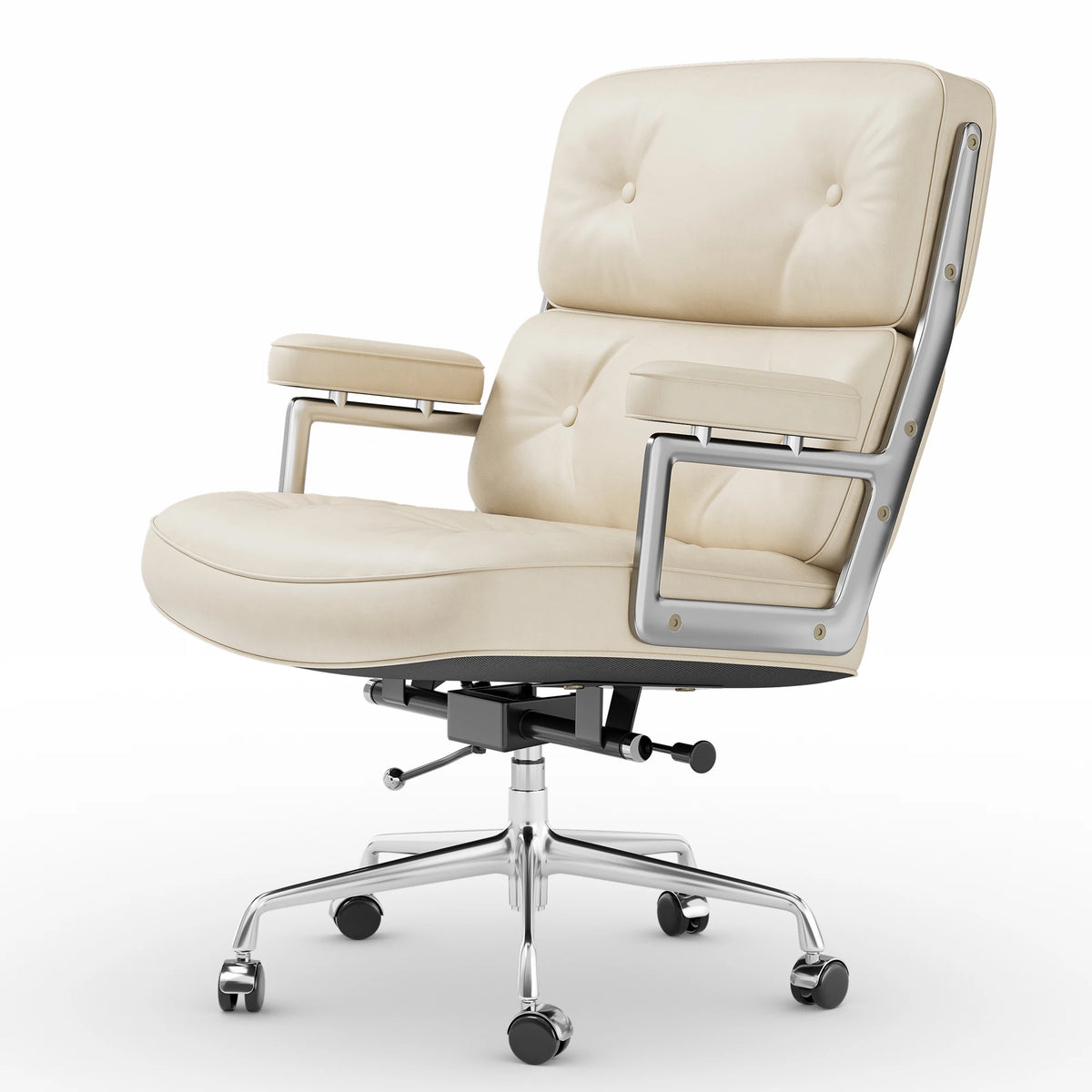 Champracer Ergonomic Leather Office Chair Aluminum Arms