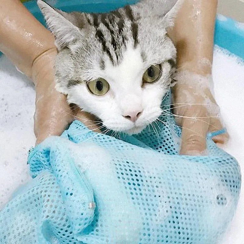 Adjustable Cat Grooming And Washing Mesh Bag