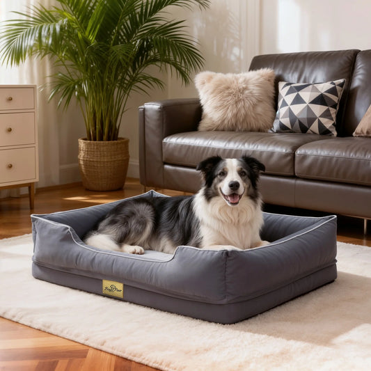 Orthopedic Dog Bed For Large Dogs Bingopaw Premium Waterproof Lining Removable Cover Bolster Sponge Base Sofa