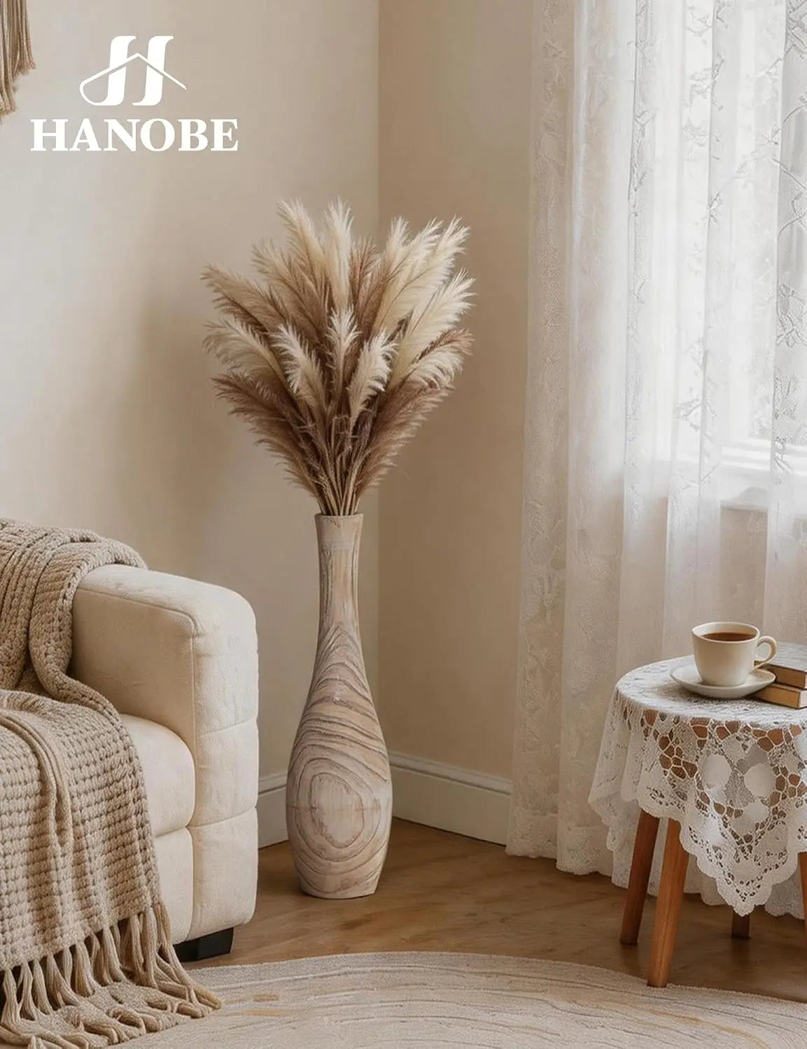 Boho Farmhouse Porcelain Floor Vase Home Decor