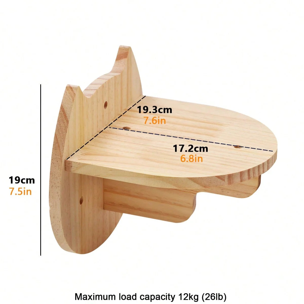 Wall Mounted Wooden Cat Climbing Shelf With Sisal Post
