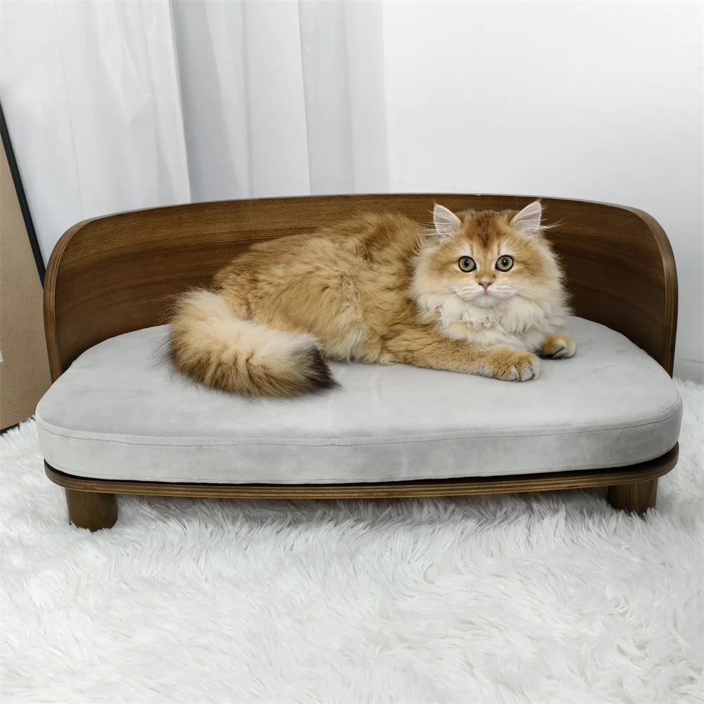 Borwart Elevated Wood Pet Sofa With Comfort Cushion