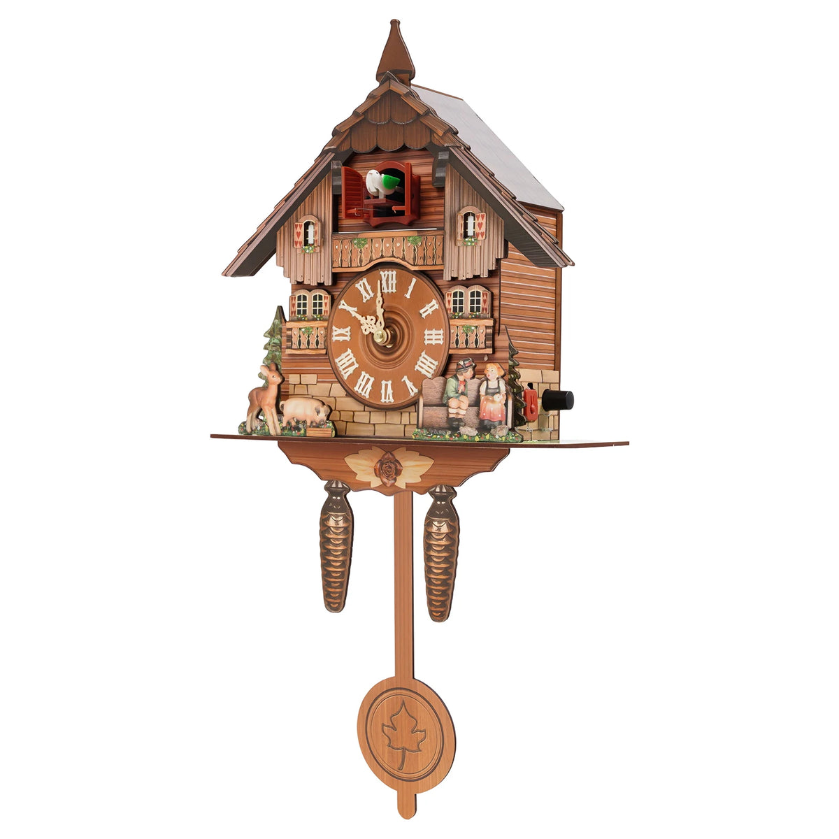 MDF Wall Mount Cuckoo Clock With 7:00 21:00 Chime Display