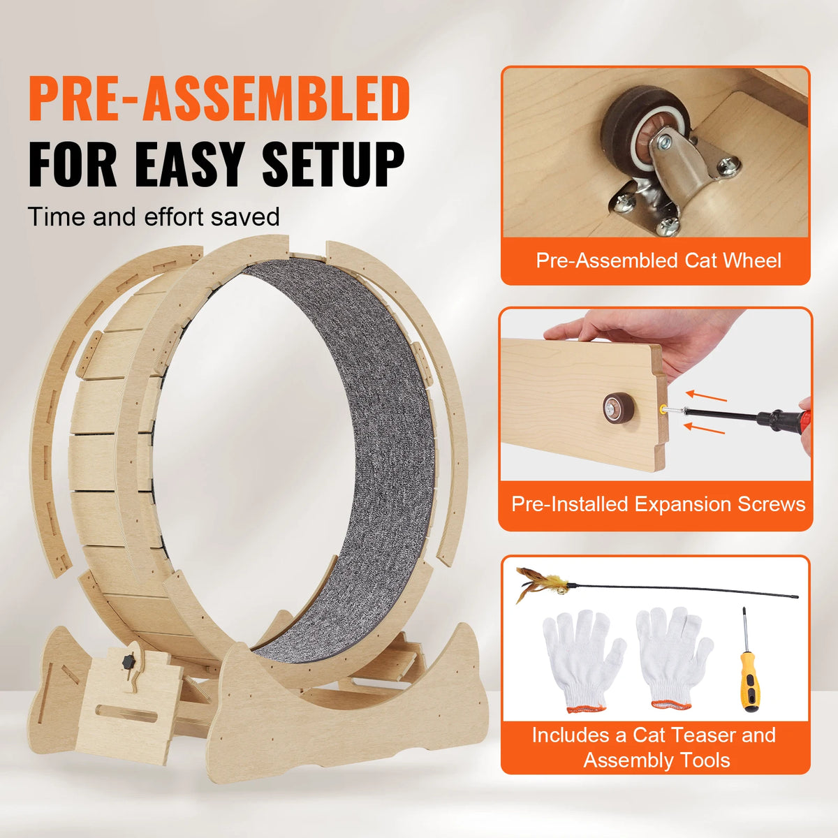 Succebuy Solid Wooden Cat Treadmill Wheel