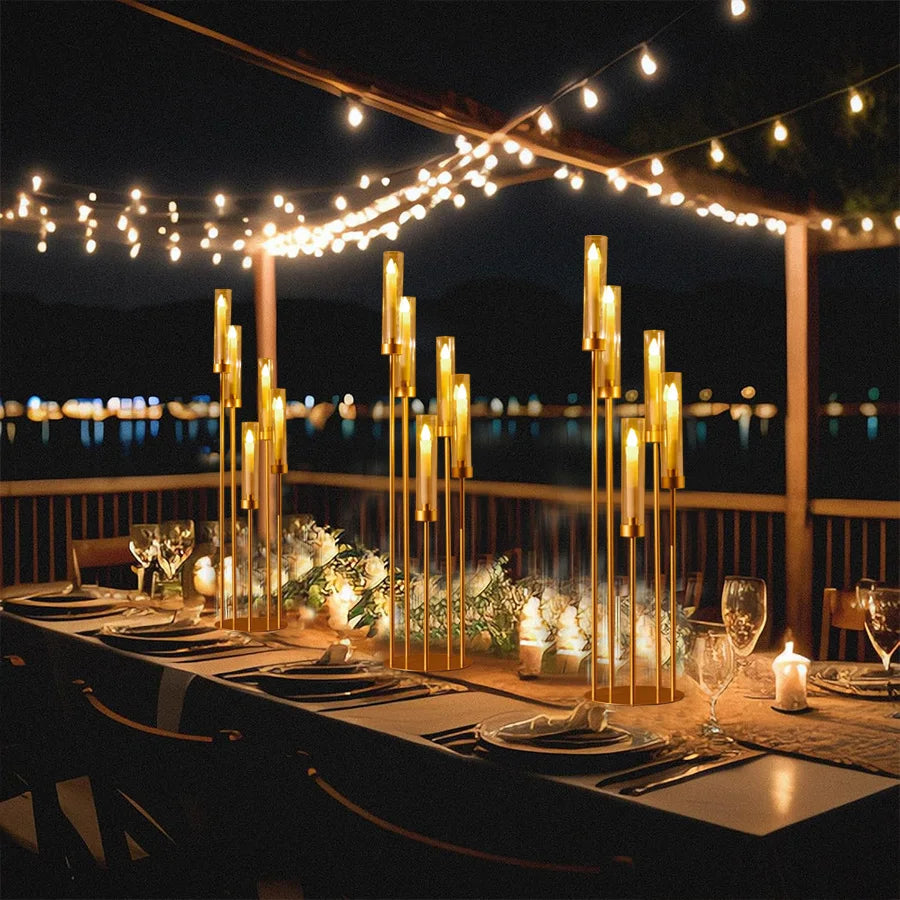 Vincigant 5 Arm Floor Candelabra With Acrylic Lampshade