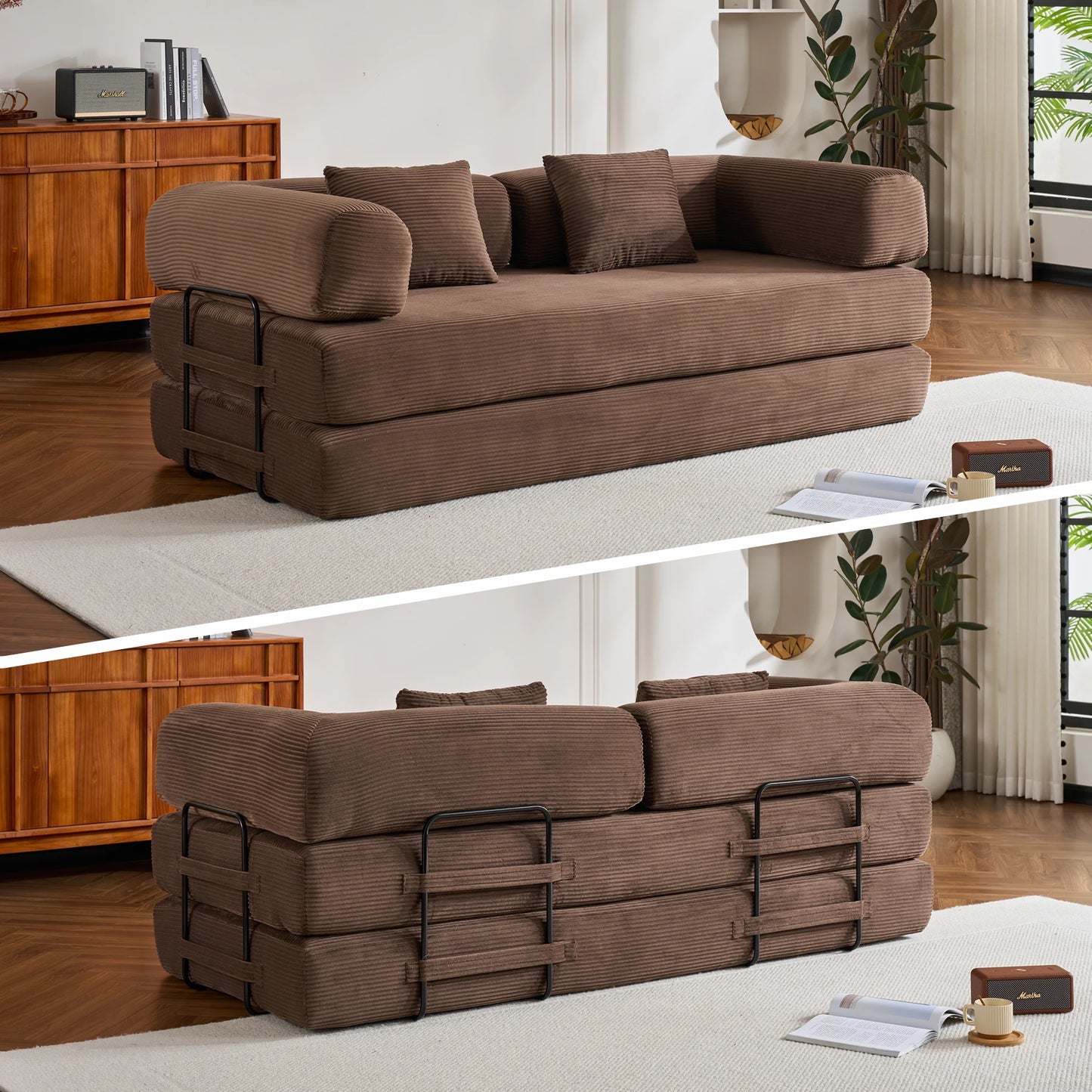 THOLASIS Folding Convertible Sofa Bed For Small Spaces