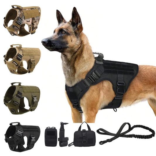 Tactical Dog Harness With Molle Pouches For Dogs