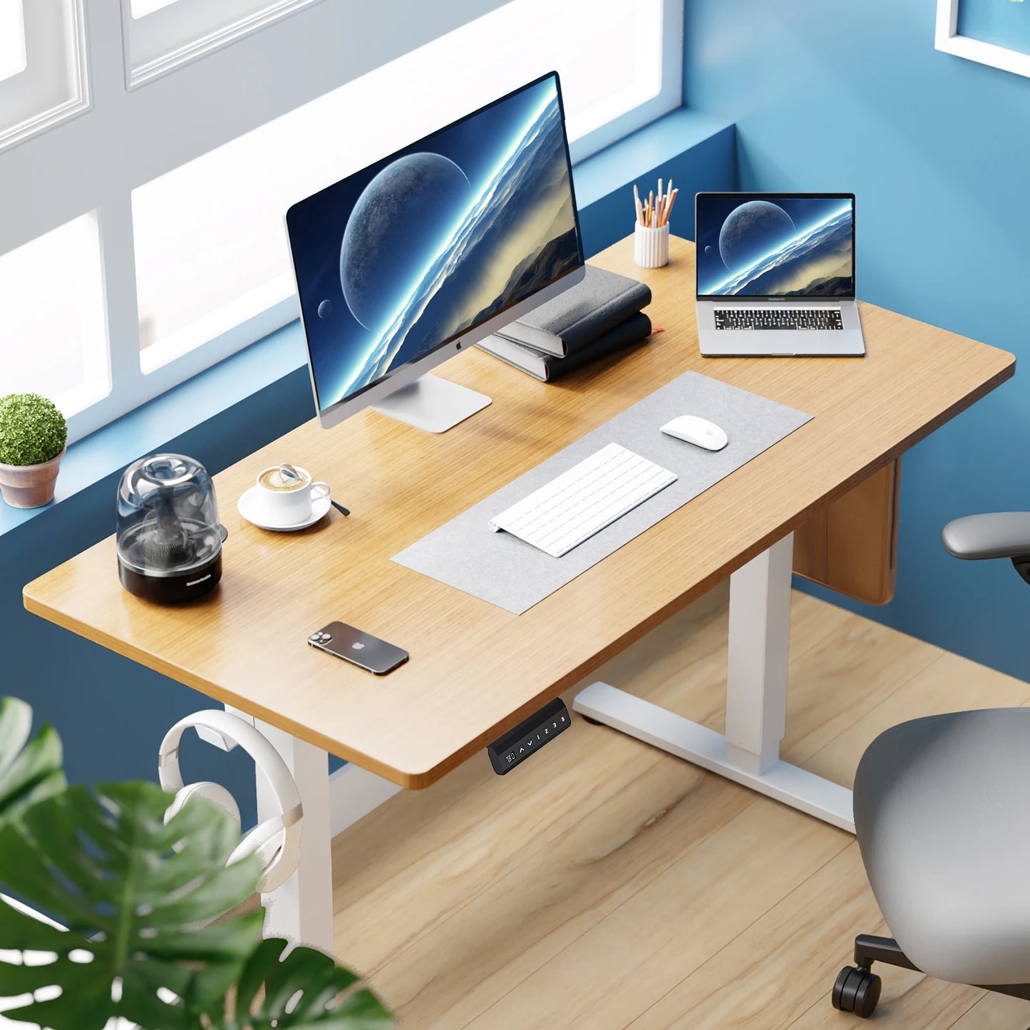JHK Electric Height Adjustable Standing Desk For Office