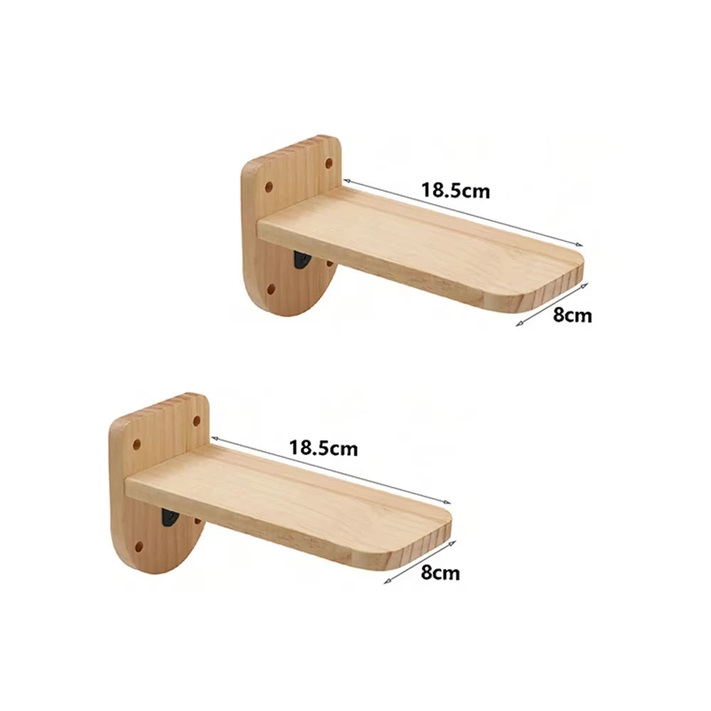 Wall Mounted Wooden Cat Climbing Shelf With Sisal Post