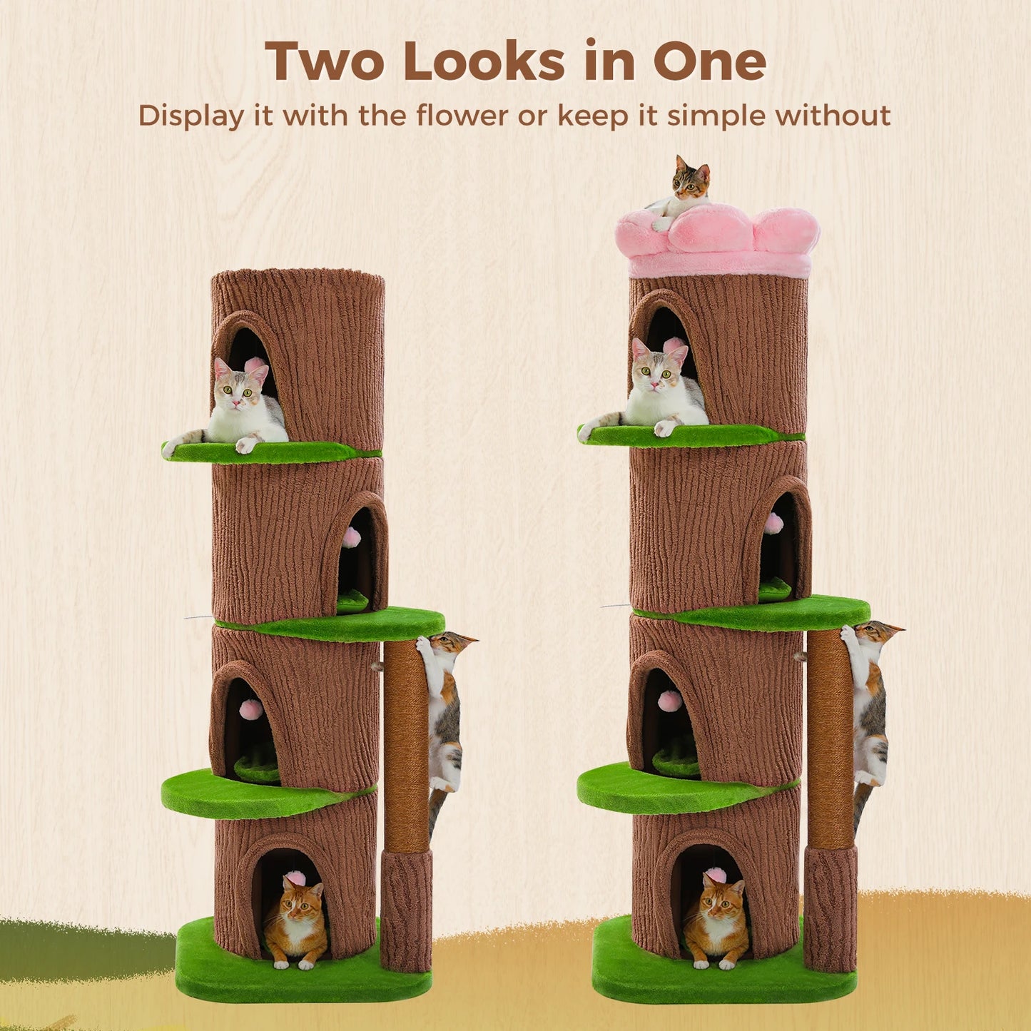 PAWZ Road Indoor Cat Tree With Flower Top Bed