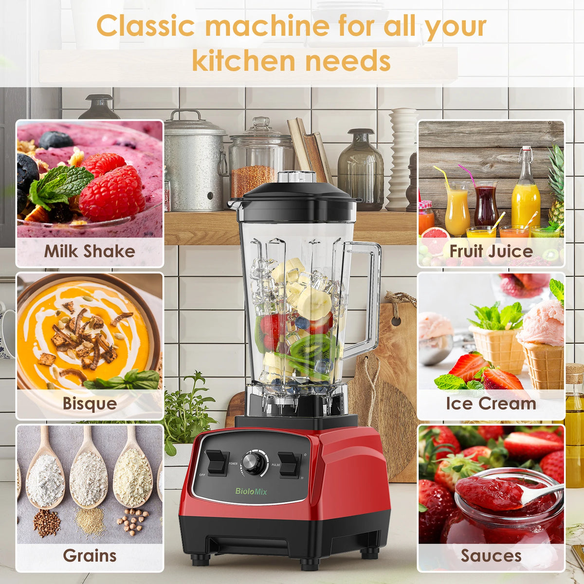 Biolomix 3HP 2200W Heavy Duty Blender Mixer Juicer