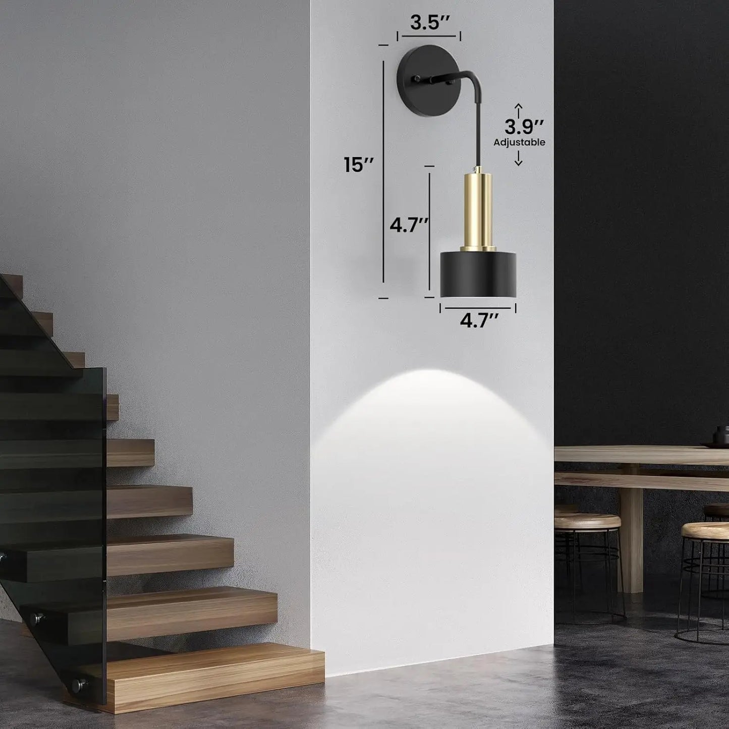 PRTILOUD Dimmable Led Wall Sconce With Remote Control