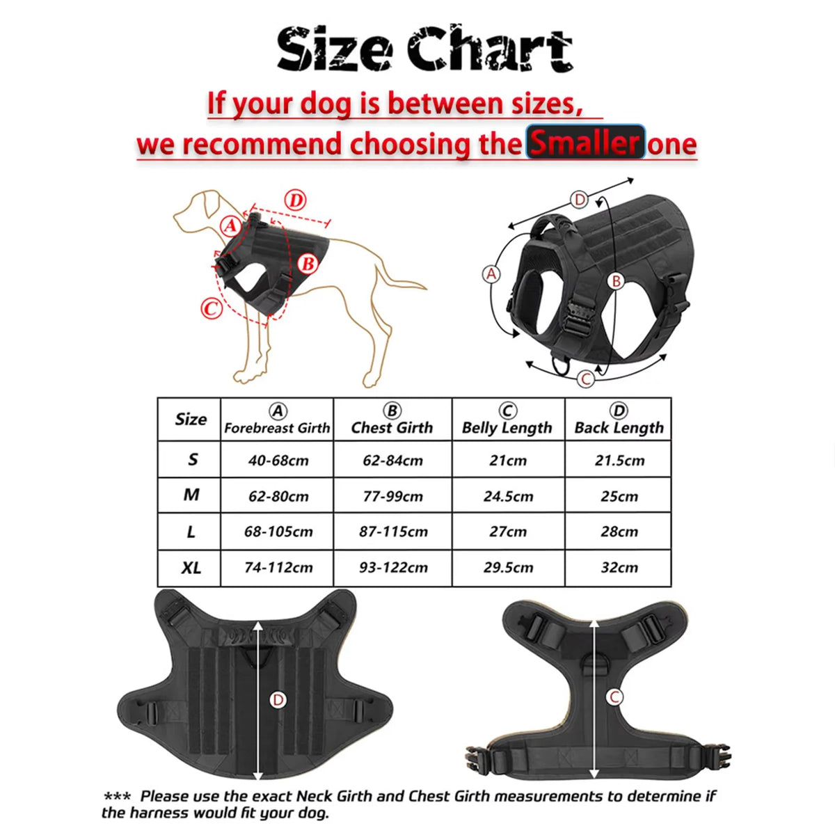 Tactical Dog Harness And Leash Set Adjustable For Training