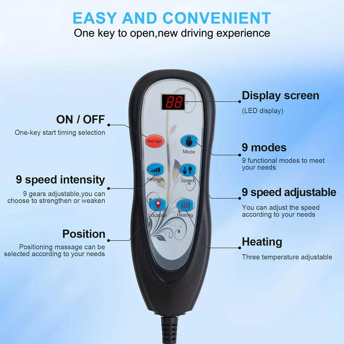 Homemassa Massage Chair Pad With Heat Back Massager Cushion