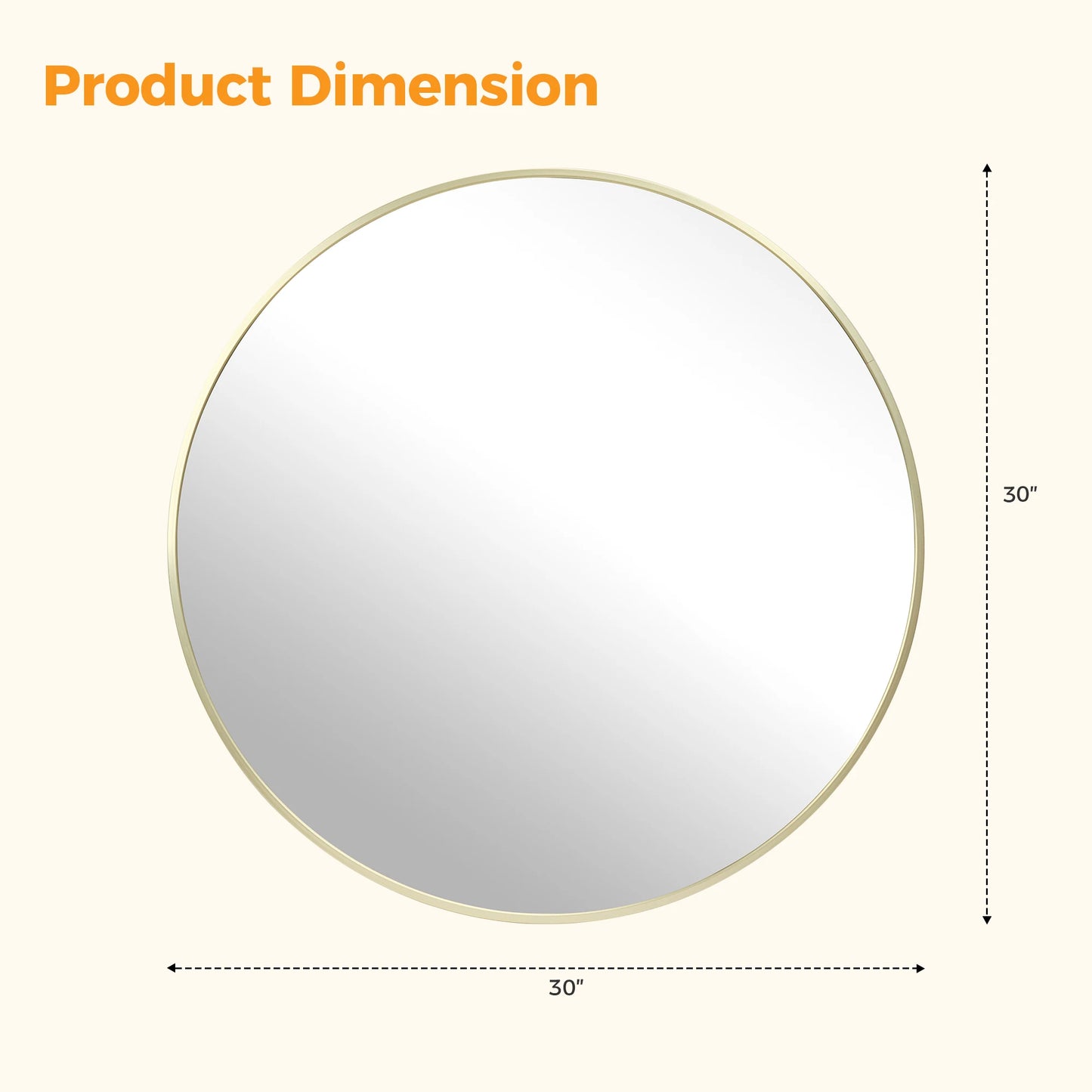 MCQ Round Wall Mirror Shatterproof Bathroom
