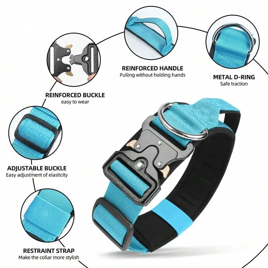 Sturdy Tactical Dog Collar With Handle For Everyday Walks