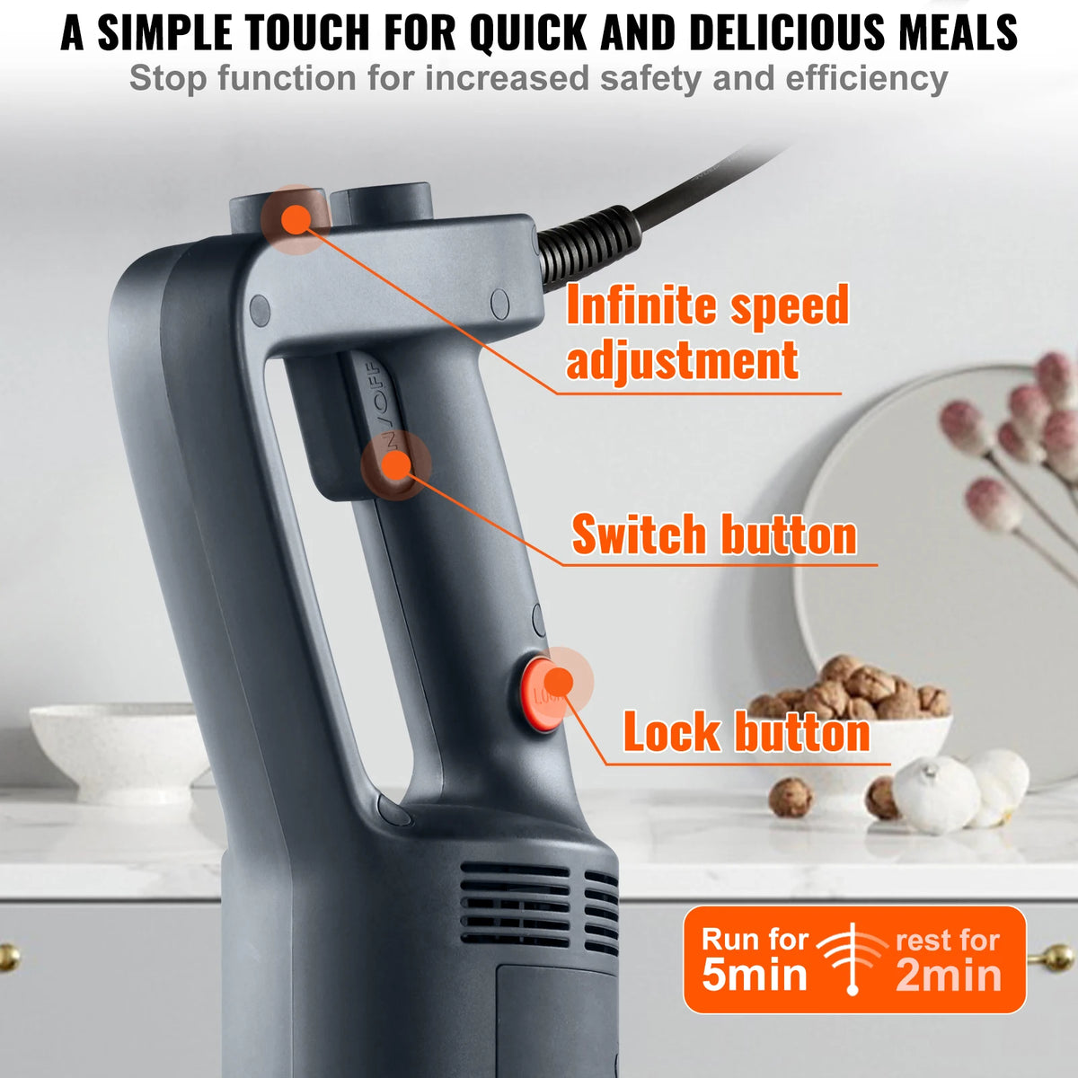 SucceBuy 500W Immersion Blender Heavy Duty