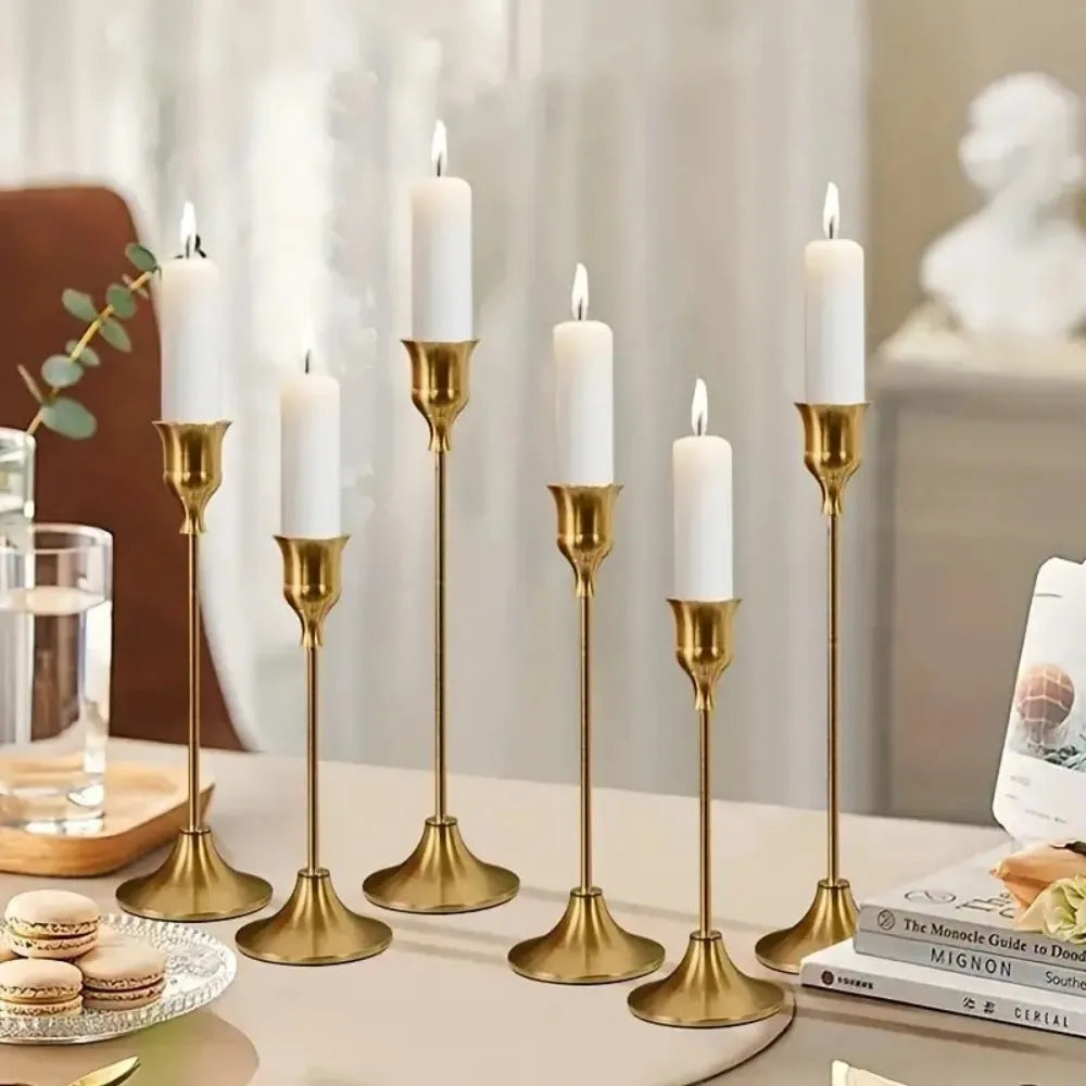 Elegant Metal Taper Candle Holders For Home Decor