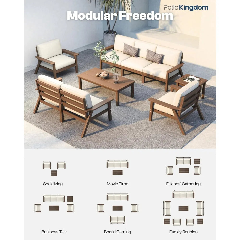 XIAOLANG Patio Three Seat Outdoor Sectional With Cushions